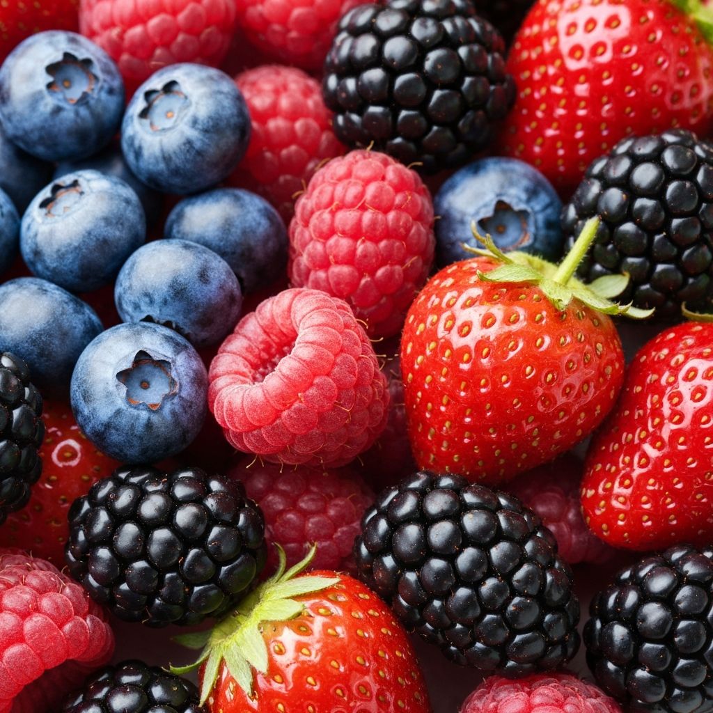 Colorful berries with antioxidants