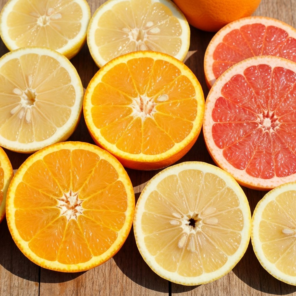 Citrus fruits with vitamin C